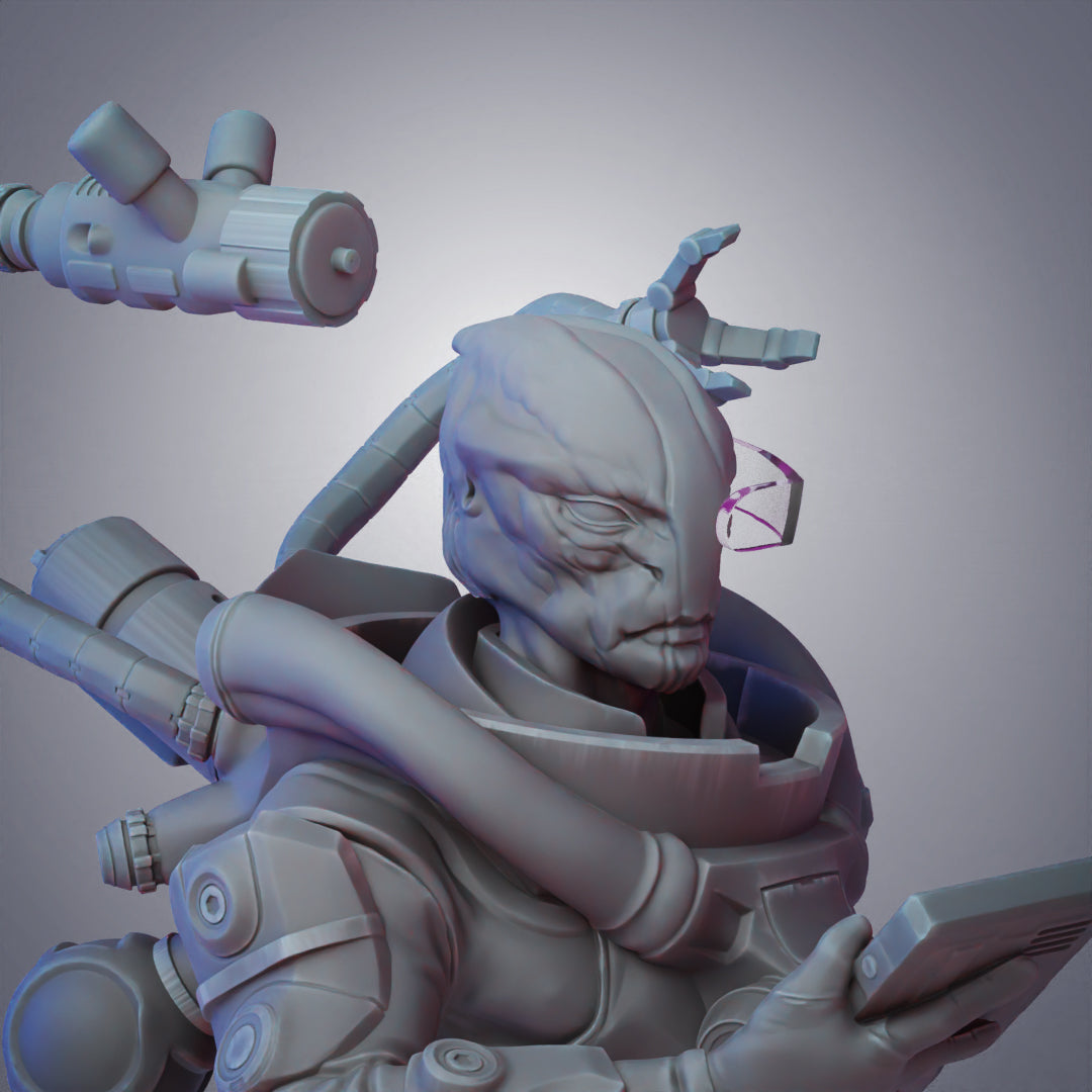 STL Dr Zion Bust with detachable helmet and opening visor!