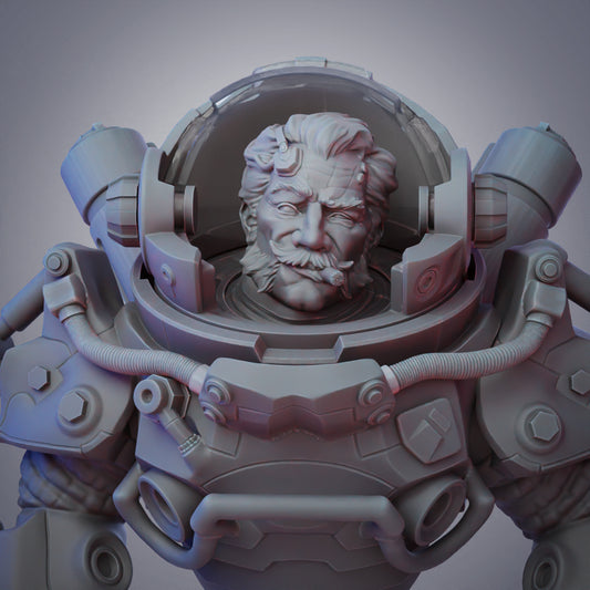 STL Guy Spacer Bust with detachable helmet and opening visor!