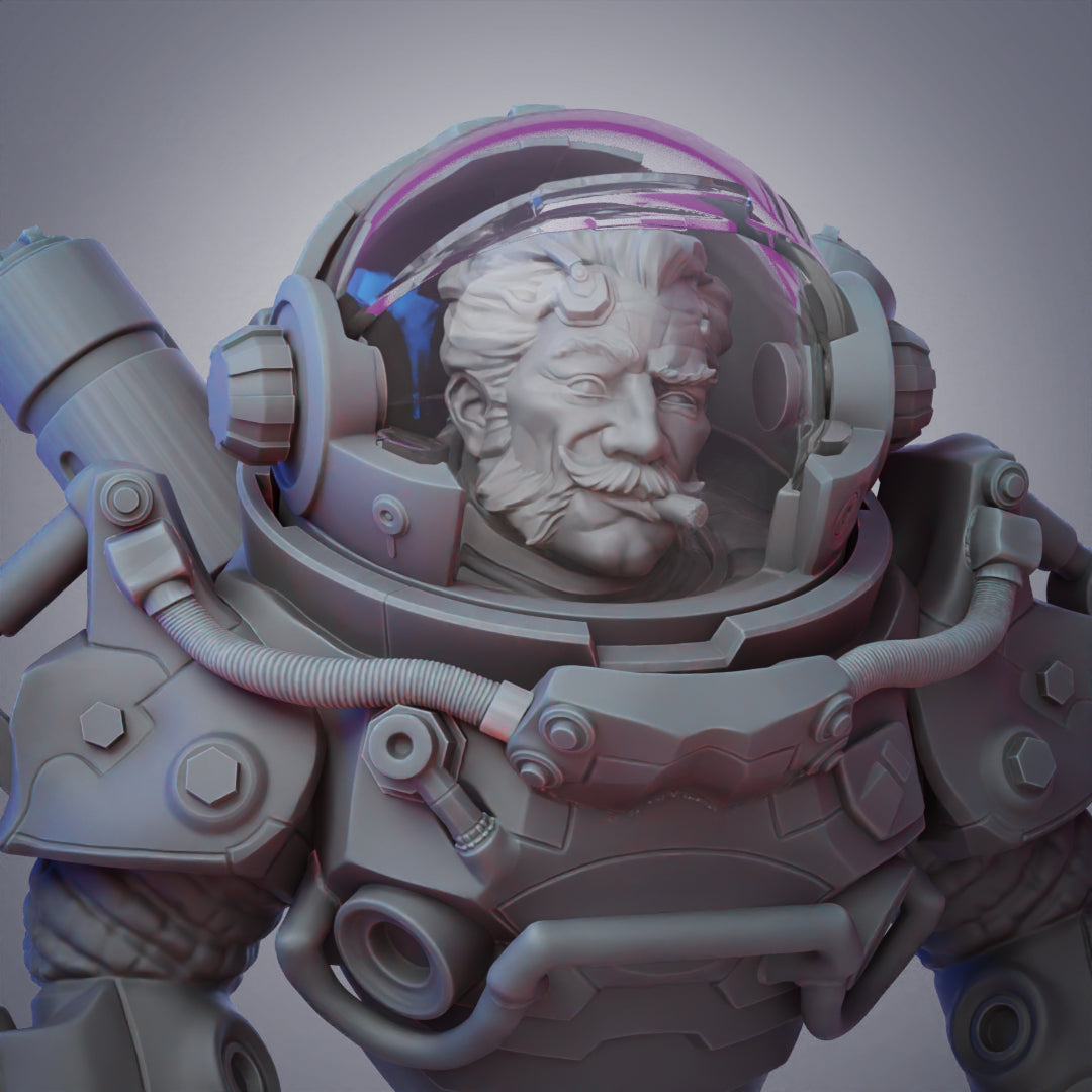 STL Guy Spacer Bust with detachable helmet and opening visor!