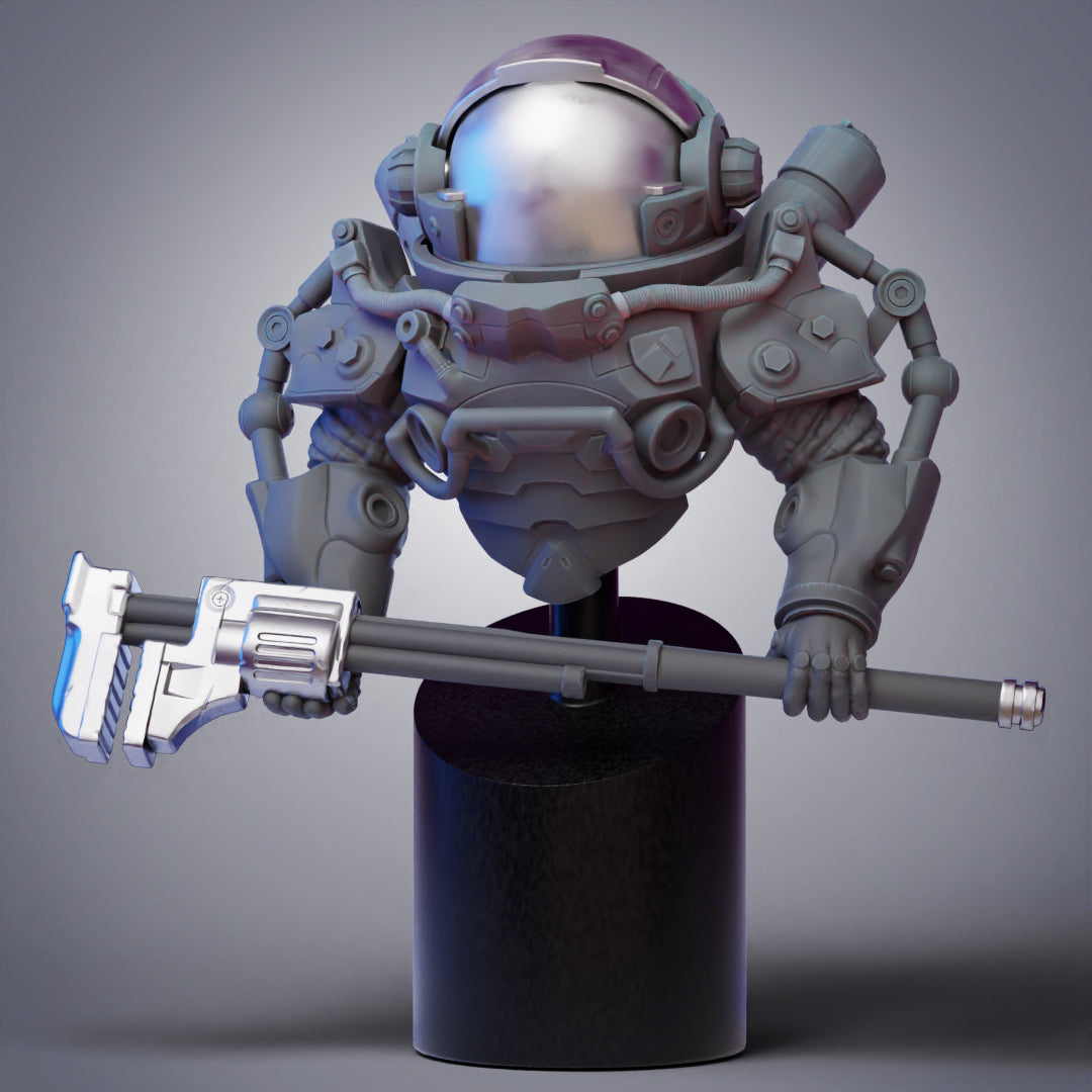 STL Guy Spacer Bust with detachable helmet and opening visor!