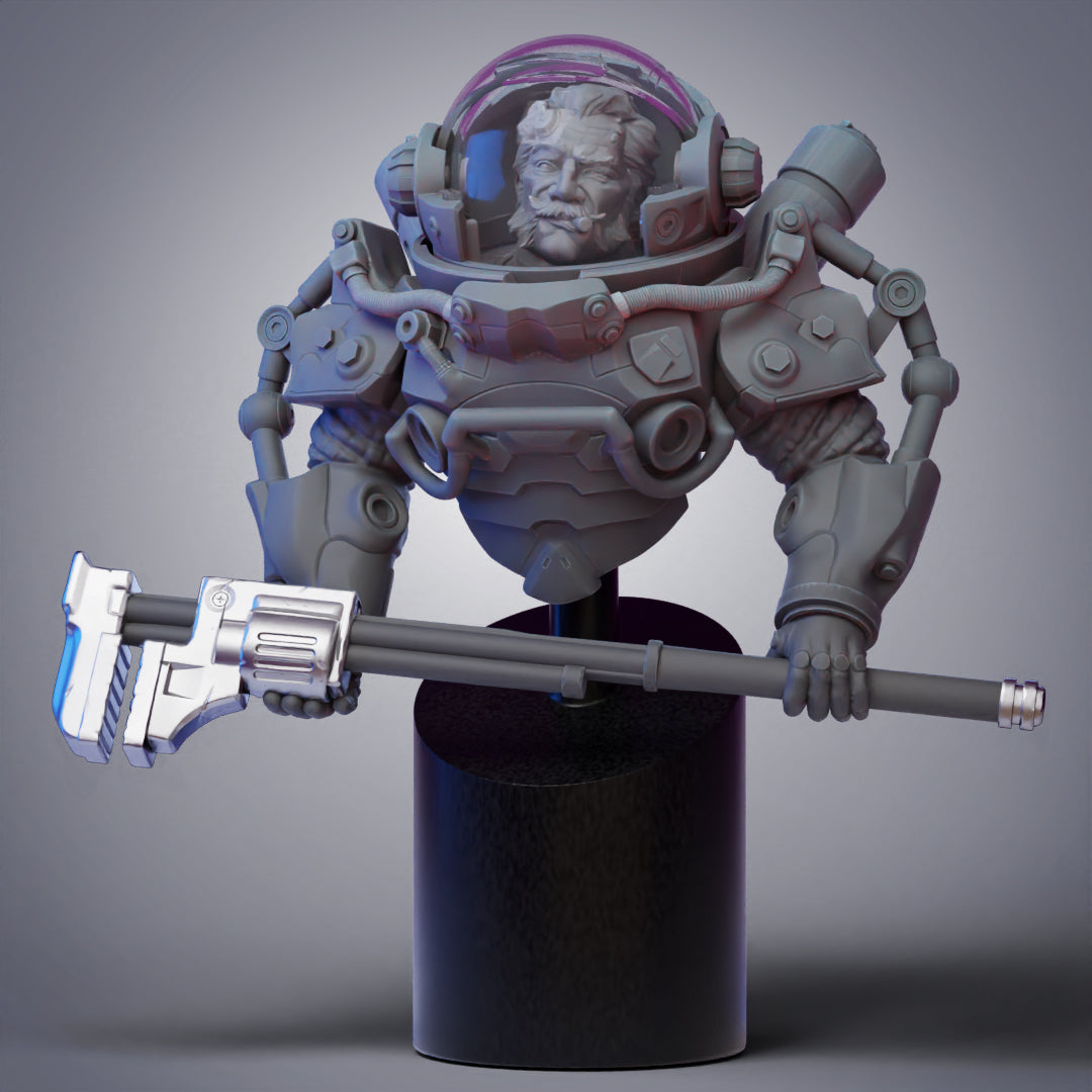 STL Guy Spacer Bust with detachable helmet and opening visor!