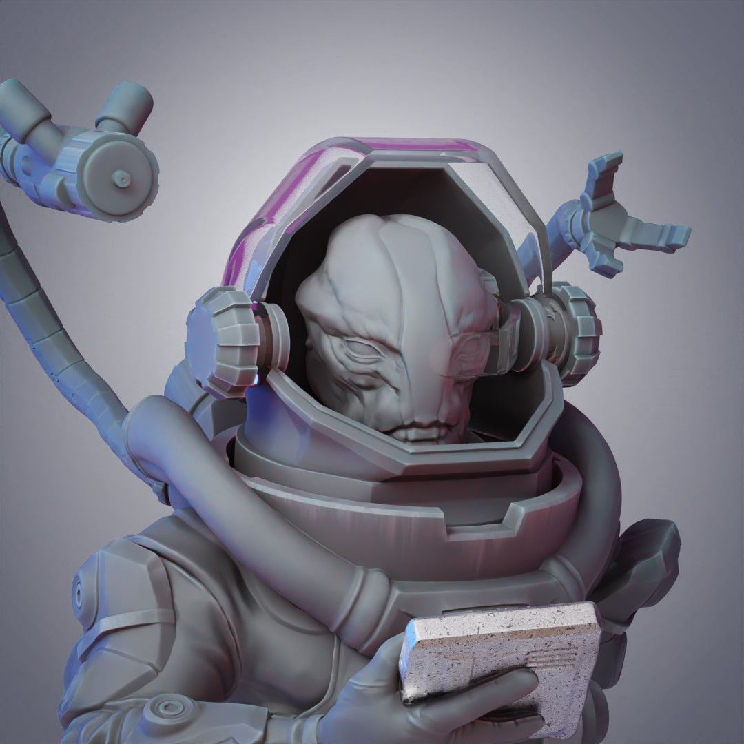 STL Dr Zion Bust with detachable helmet and opening visor!