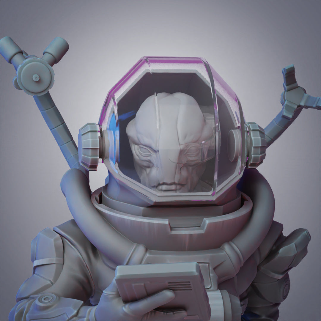 STL Dr Zion Bust with detachable helmet and opening visor!