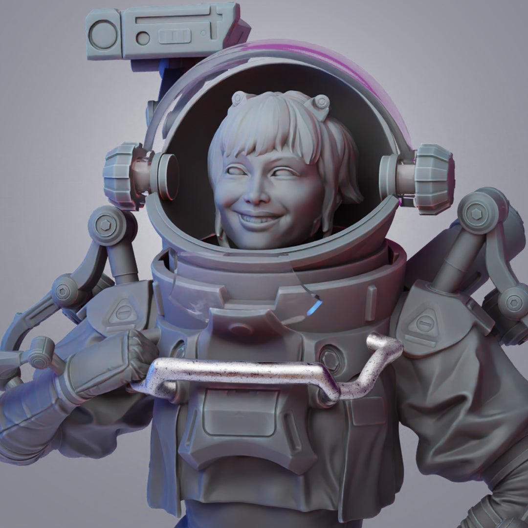 STL Zoey GoodChild Bust with detachable helmet and opening visor!