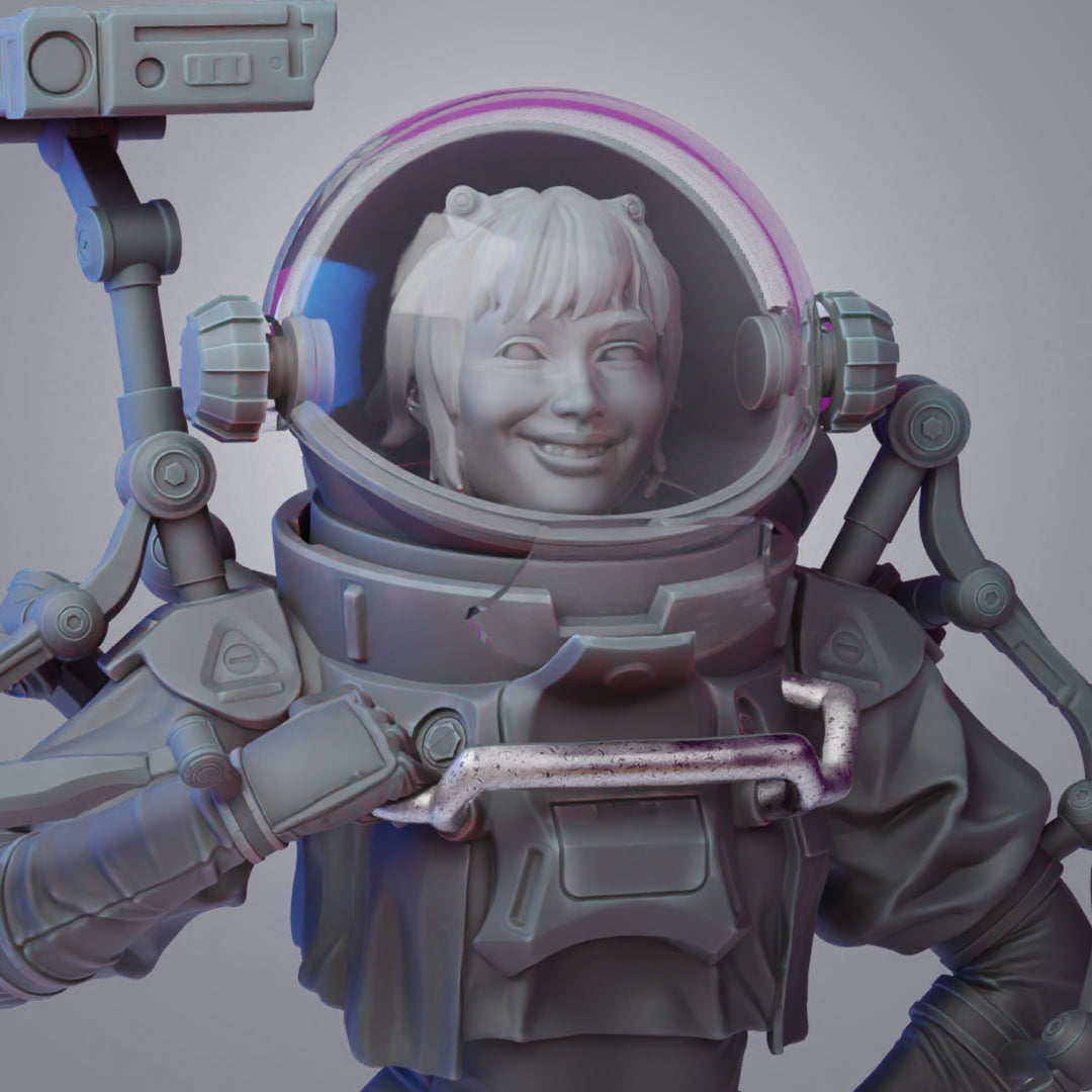 STL Zoey GoodChild Bust with detachable helmet and opening visor!