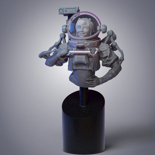 STL Zoey GoodChild Bust with detachable helmet and opening visor!